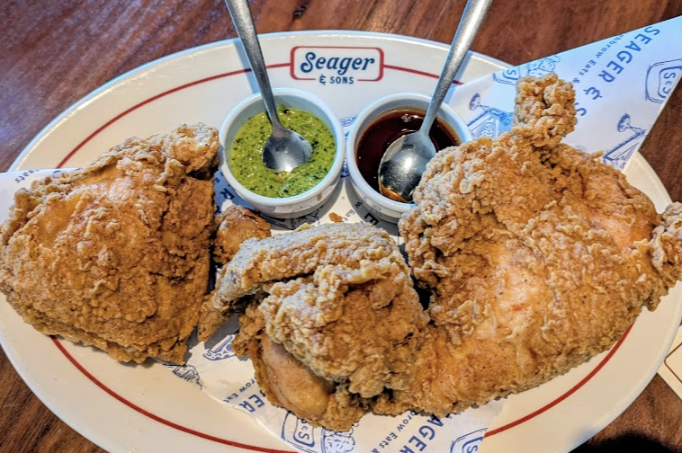 Seager & Sons signature dishes Fried ChickenCrispy MozzarellaAll Pep'd Up